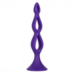 Фиолетовая анальная елочка Silicone Triple Probe - 14,5 см.