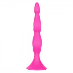 Розовая анальная елочка Silicone Triple Probe - 14,5 см.