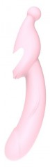 Розовый вибромассажер 2-WAY PLEASER - 21 см. 151788