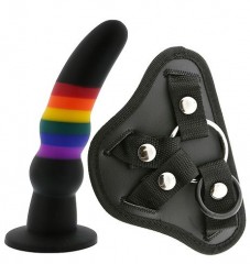 Черный поясной страпон STRAP ON SOLID DILDO - 17 см. 225737