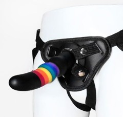 Черный поясной страпон STRAP ON SOLID DILDO - 17 см. 225737